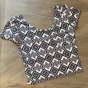 PAC SUN Aztec scoop neck crop top